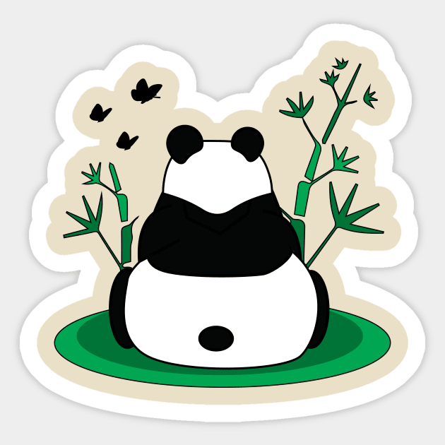 Peaceful Panda Sticker by slice_of_pizzo